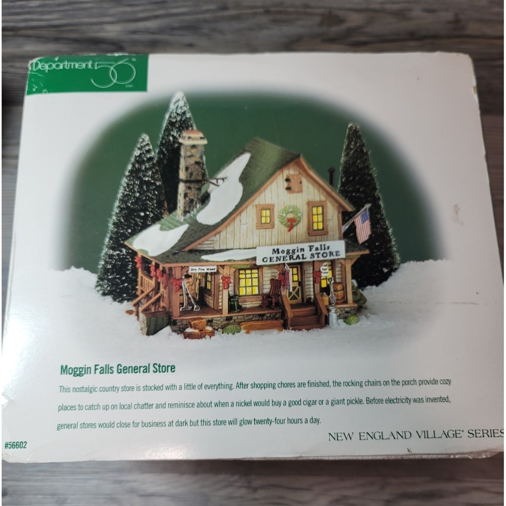 Christmas Village -Dept. 56 New England Village Moggin Falls General Store 1998
